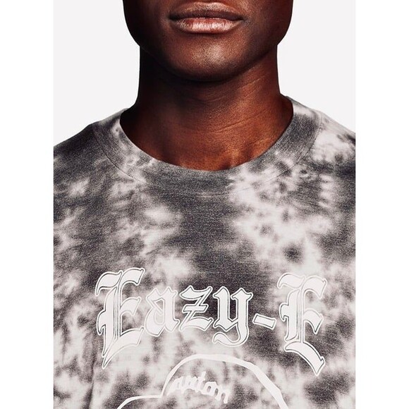 Eazy E Charcoal Sky Tie Dye Big Men's Graphic Tee soft feel short sleeve Gray - Picture 3 of 4